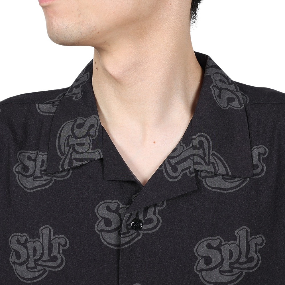 SPLR（SPLR）（メンズ）Allover ロゴ オープン カラー 半袖シャツ 2412-18115-00100