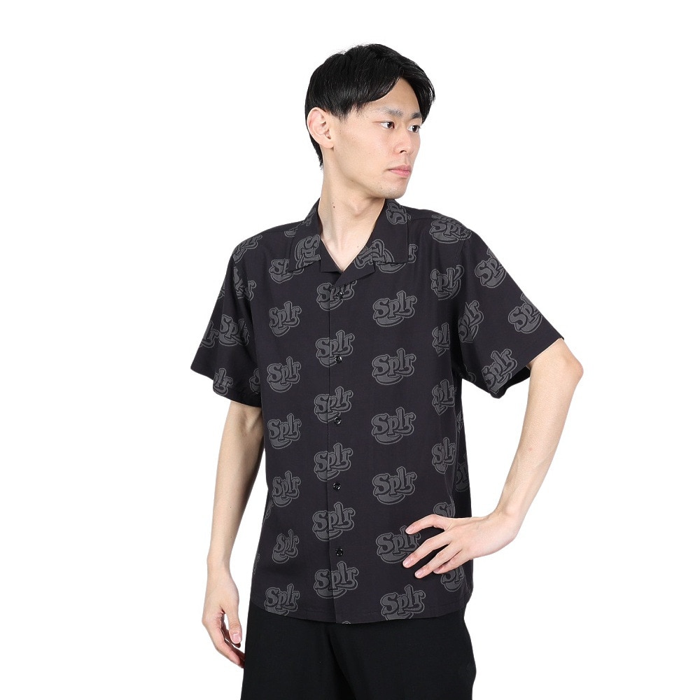 SPLR（SPLR）（メンズ）Allover ロゴ オープン カラー 半袖シャツ 2412-18115-00100