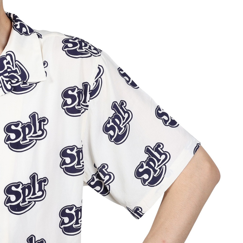 SPLR（SPLR）（メンズ）Allover ロゴ オープン カラー 半袖シャツ 2412-18115-00105