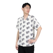 (メンズ)Allover ロゴ オープン カラー 半袖シャツ 2412-18115-00105