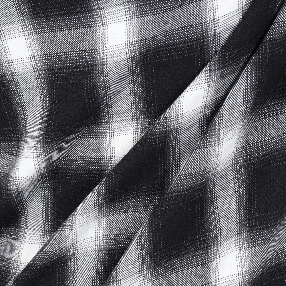 PLES MAKERS（PLES MAKERS）（メンズ）オンブレー チェック 半袖シャツ 25555002-BLK