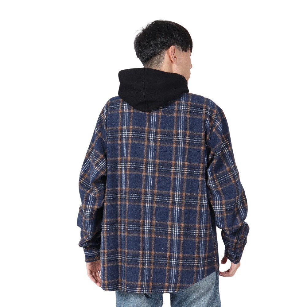 IPD（IPD）（メンズ）OG フーディ フランネル シャツ IPDFLOG-816-NAV