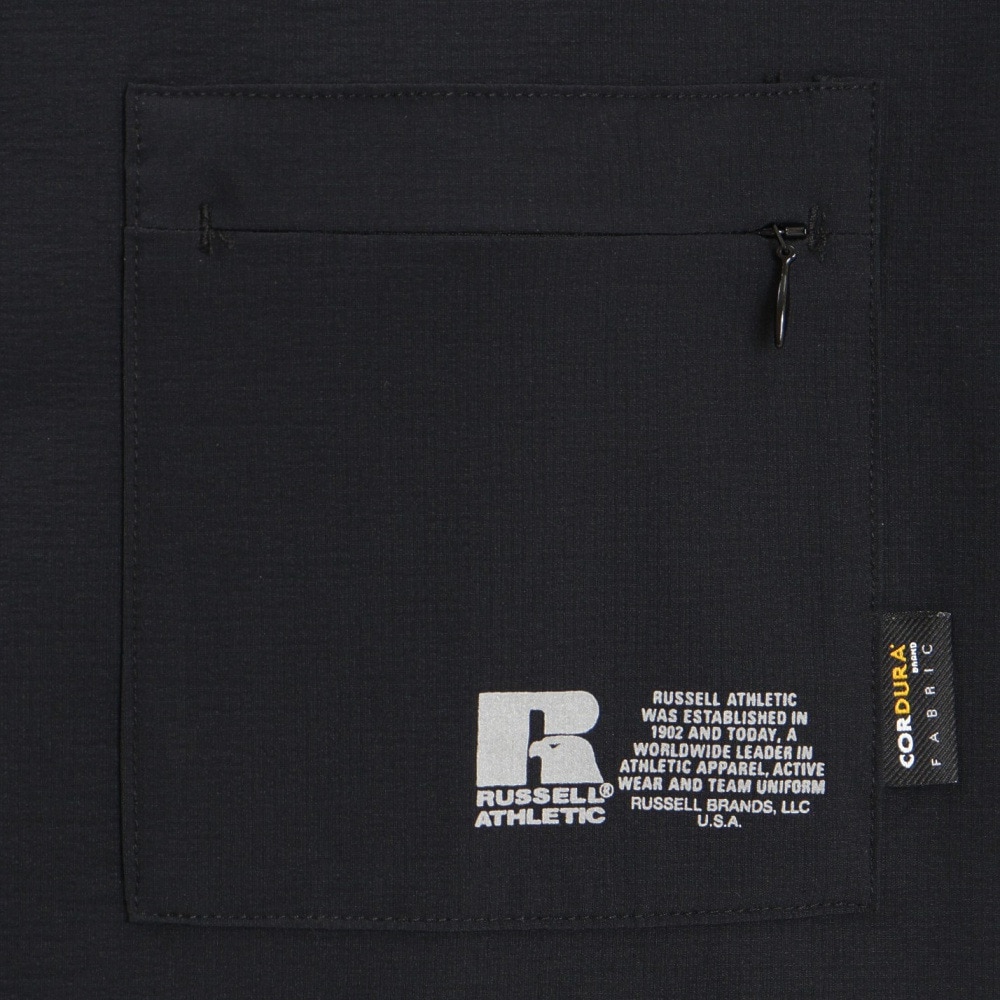 ラッセル（RUSSELL）（メンズ）CORDURA ノーカラーシャツ RBM22S0006 BLK