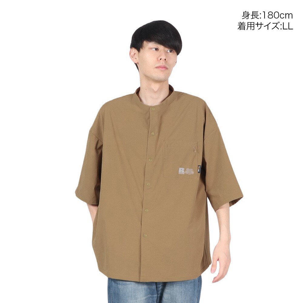 ラッセル（RUSSELL）（メンズ）CORDURA ノーカラーシャツ RBM22S0006 BRN