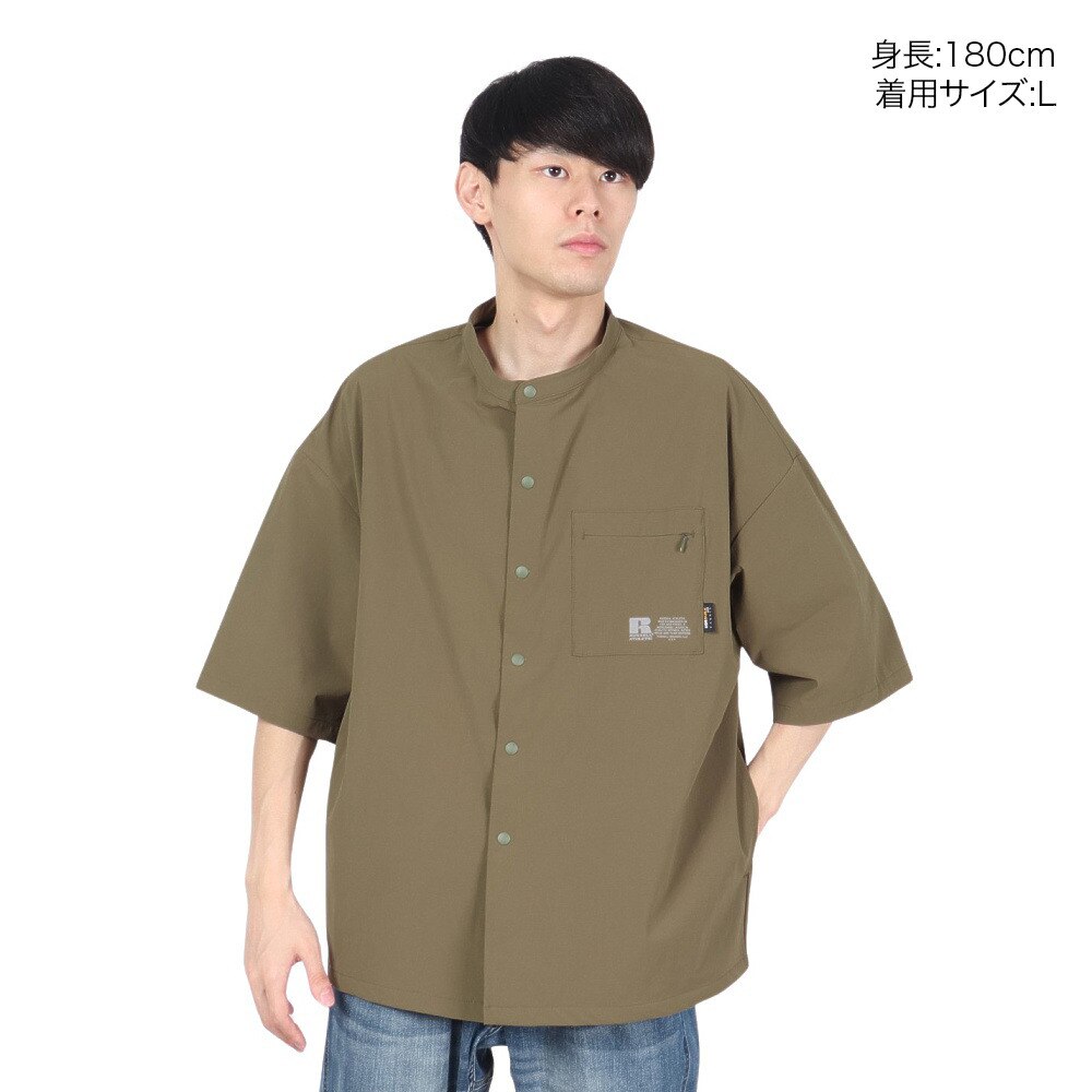 ラッセル（RUSSELL）（メンズ）CORDURA ノーカラーシャツ RBM22S0006 KHK