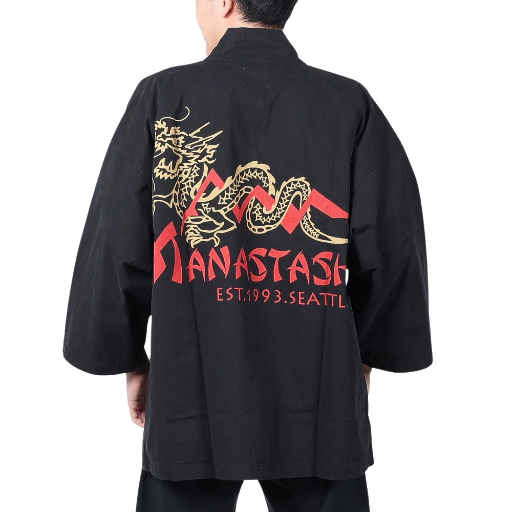 マナスタッシュ（MANASTASH）（メンズ）ドラゴンはんてんシャツ 792-4123003 BLACK