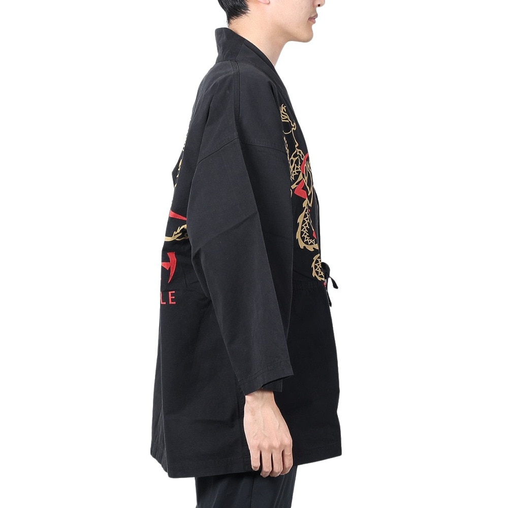 マナスタッシュ（MANASTASH）（メンズ）ドラゴンはんてんシャツ 792-4123003 BLACK