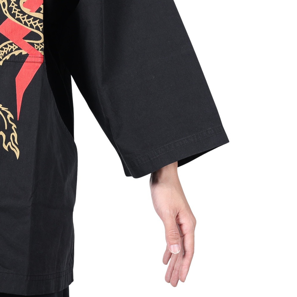 マナスタッシュ（MANASTASH）（メンズ）ドラゴンはんてんシャツ 792-4123003 BLACK