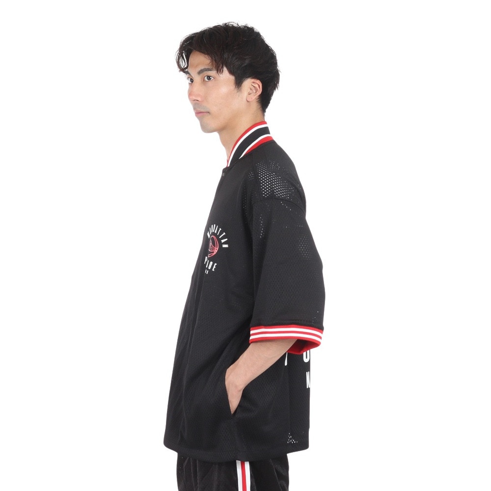 マンハッタンポーテージ（ManhattanPortage）（メンズ）メッシュ半袖シャツ SPALDING 24SS-MP-M571 BLK