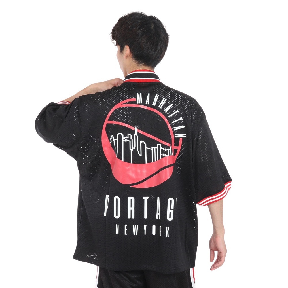 マンハッタンポーテージ（ManhattanPortage）（メンズ）メッシュ半袖シャツ SPALDING 24SS-MP-M571 BLK