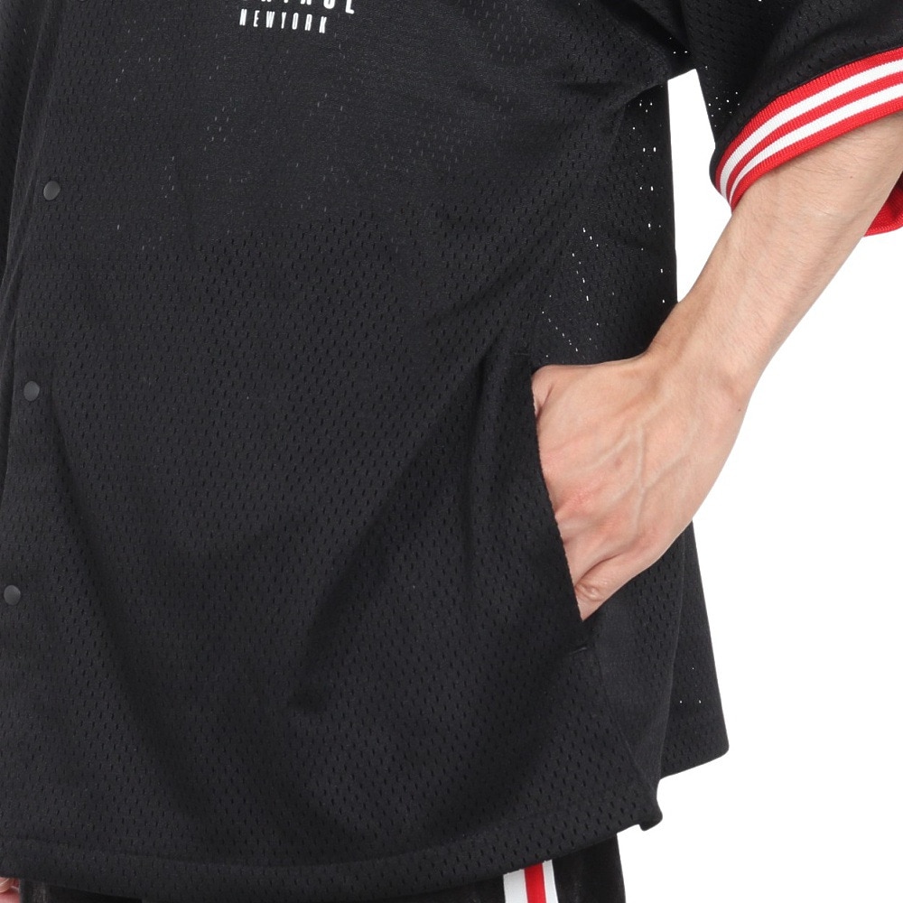 マンハッタンポーテージ（ManhattanPortage）（メンズ）メッシュ半袖シャツ SPALDING 24SS-MP-M571 BLK