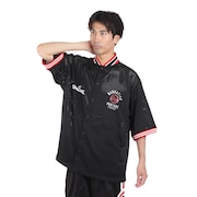 (メンズ)メッシュ半袖シャツ SPALDING 24SS-MP-M571 BLK