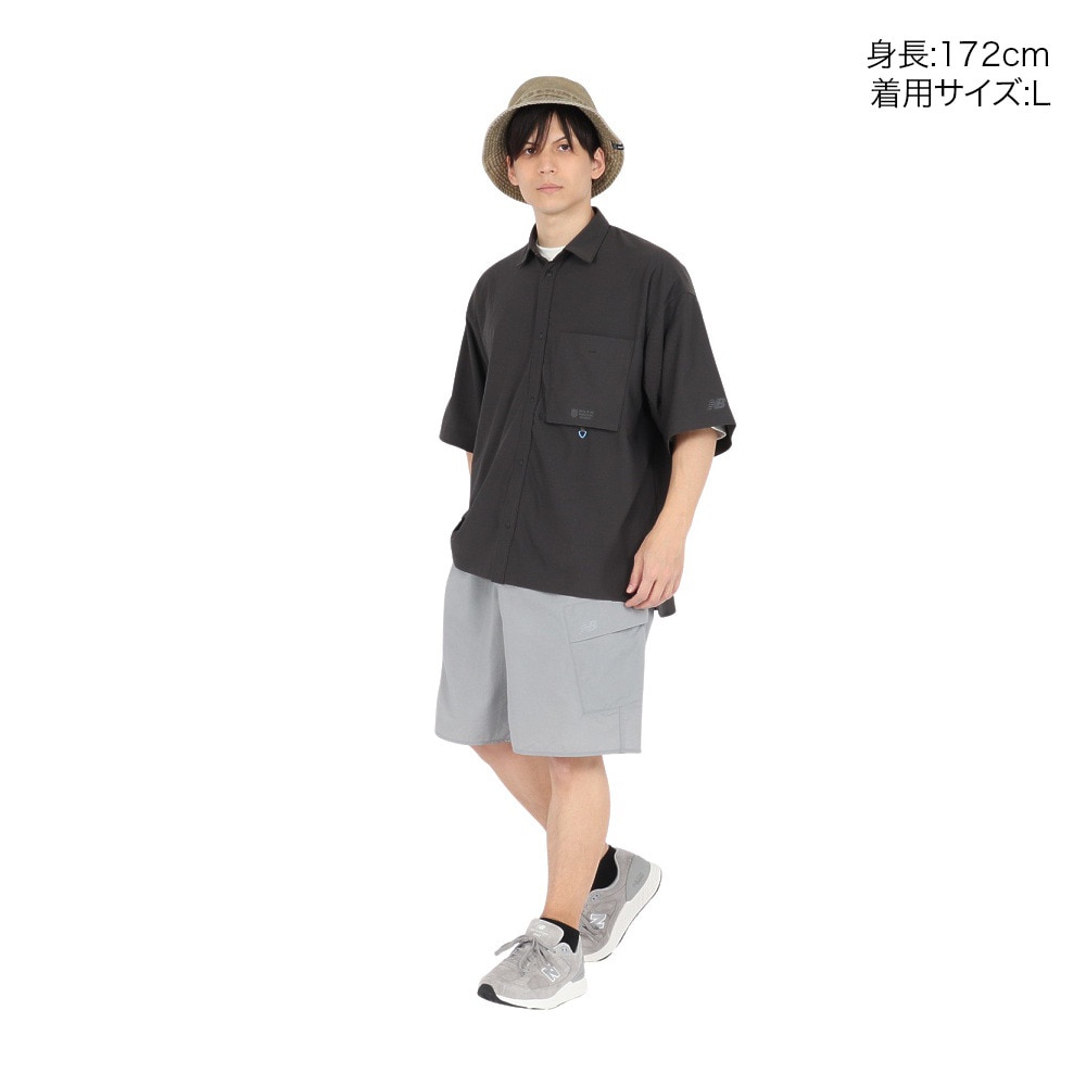 ニューバランス（new balance）（メンズ）オーバーサイズ 半袖シャツ AMT55084BLK