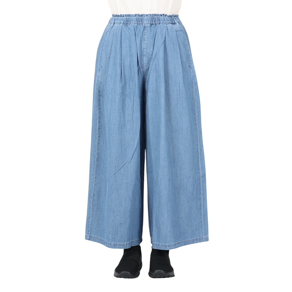 WOODS(契)（レディース）メランジデニムワイドパンツ n-6043 LBLU