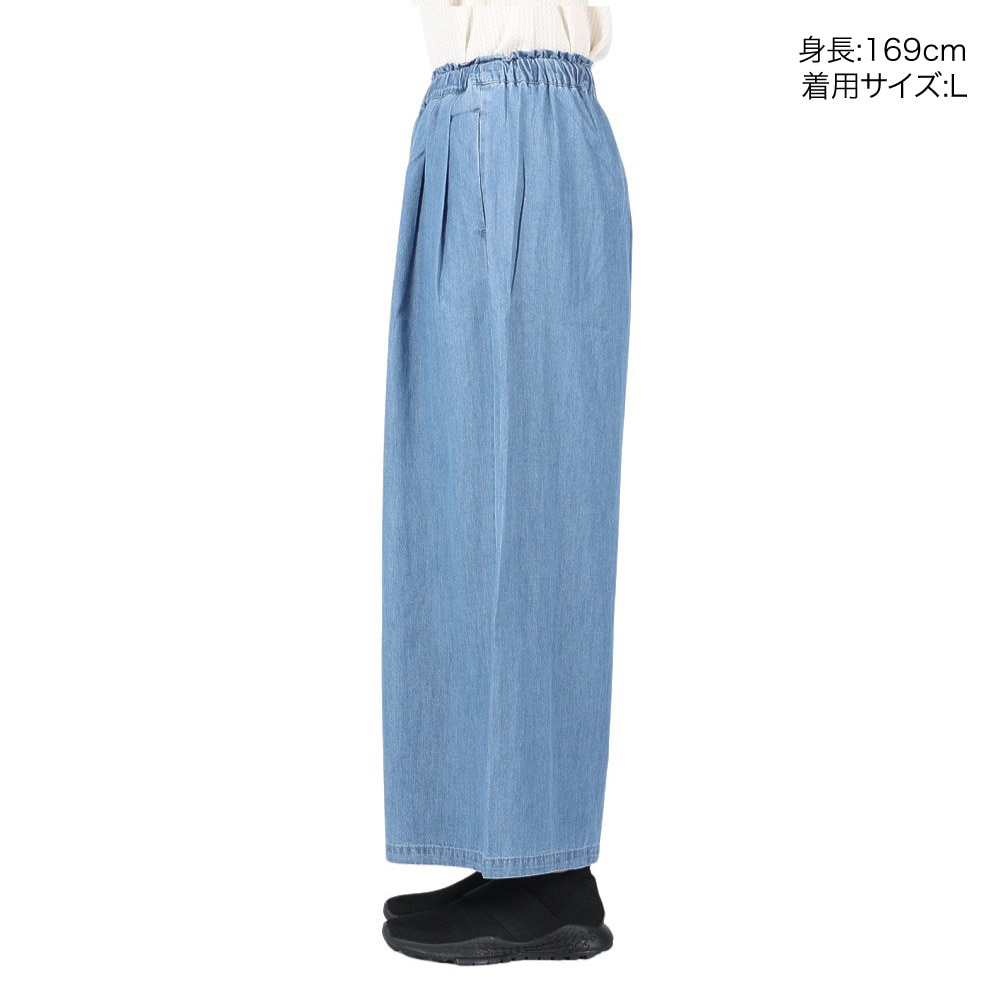 WOODS(契)（レディース）メランジデニムワイドパンツ n-6043 LBLU