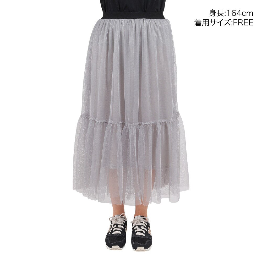 クローバーリーフ（LOVERS LANE 45）（レディース）チュールティアードスカート 41800952-GRY