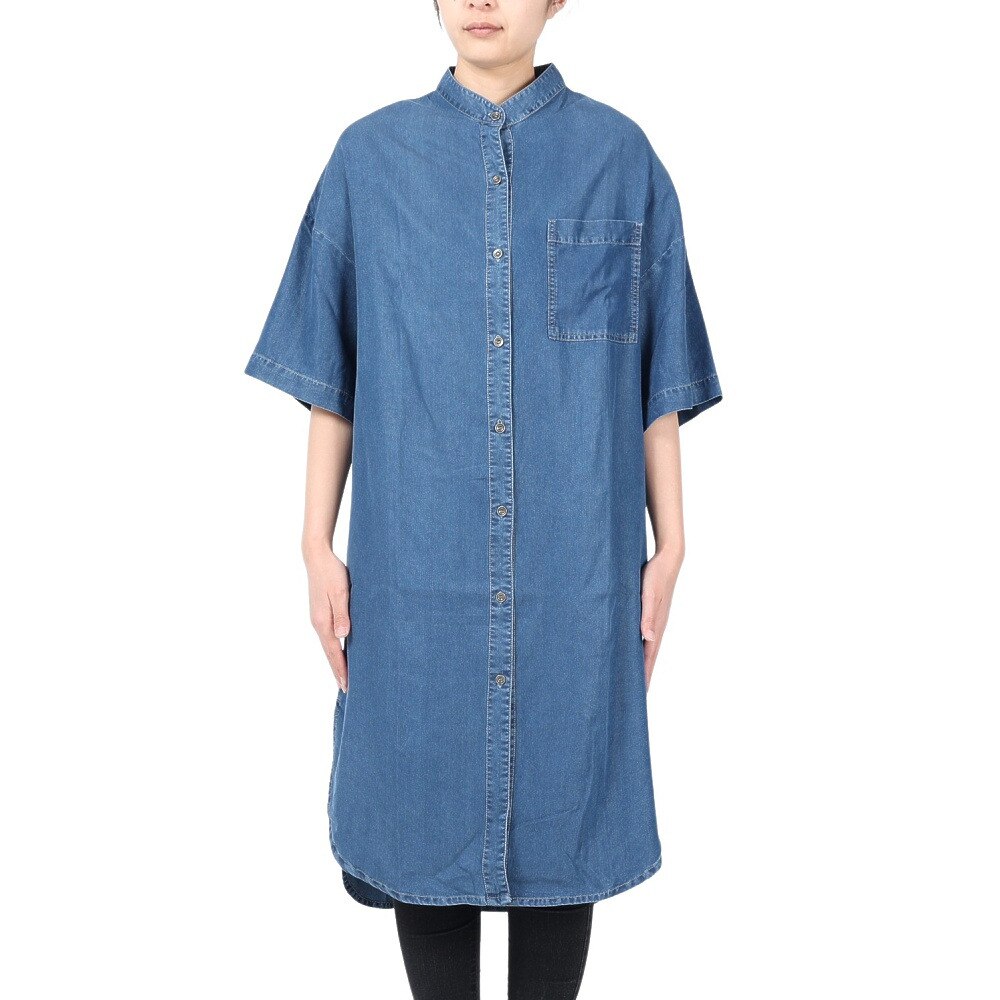 WHEART（WHEART）（レディース）デニムシャツワンピース W-6034 IBLU
