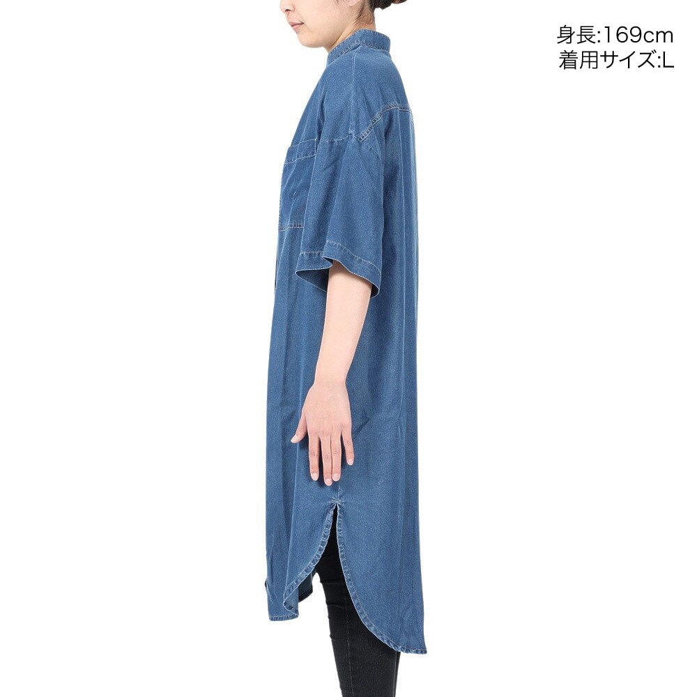 WHEART（WHEART）（レディース）デニムシャツワンピース W-6034 IBLU