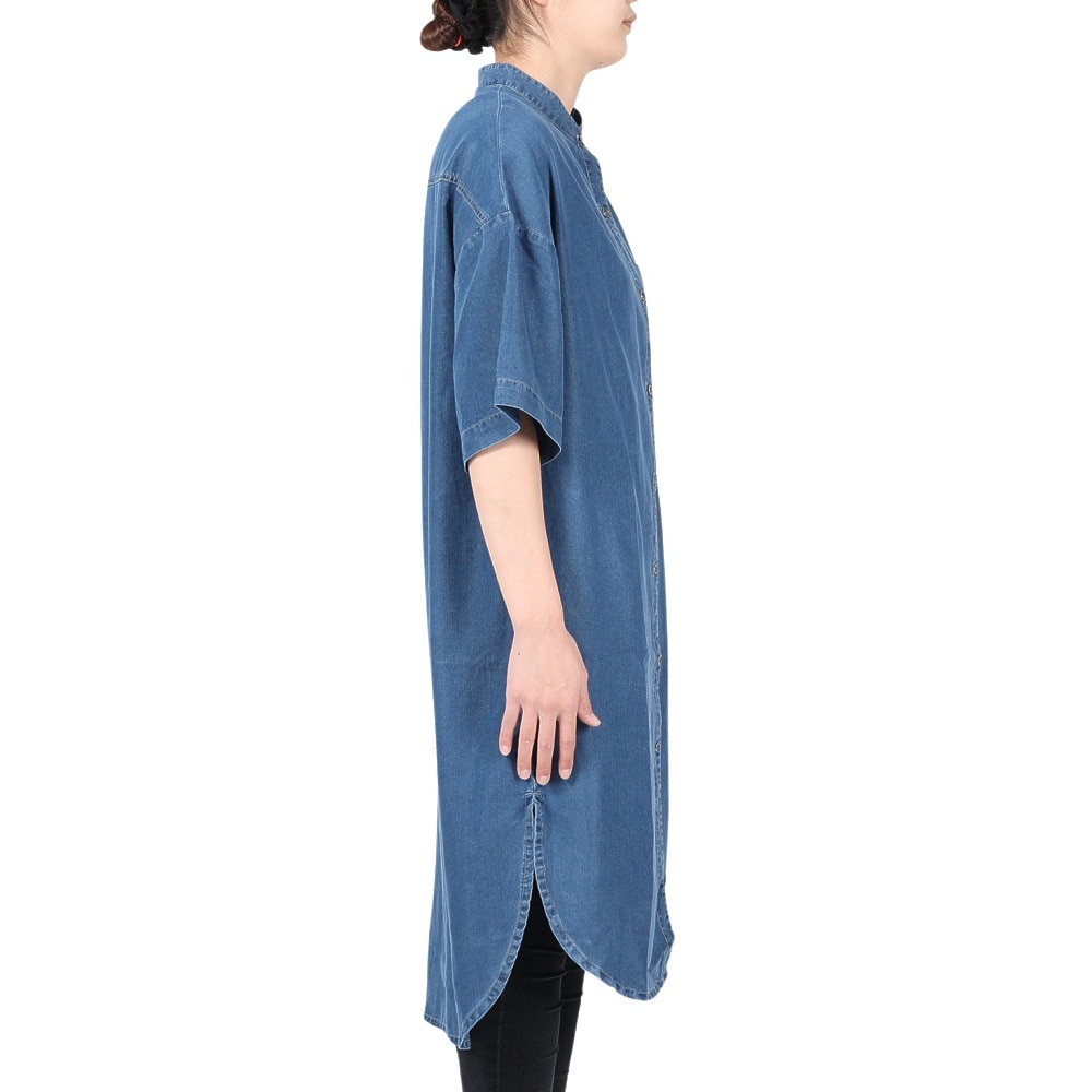 WHEART（WHEART）（レディース）デニムシャツワンピース W-6034 IBLU