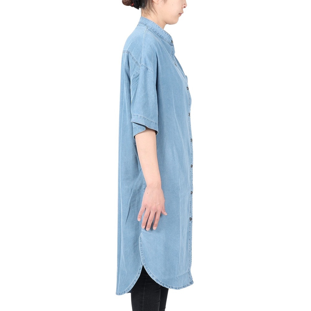 WHEART（WHEART）（レディース）デニムシャツワンピース W-6034 SAX