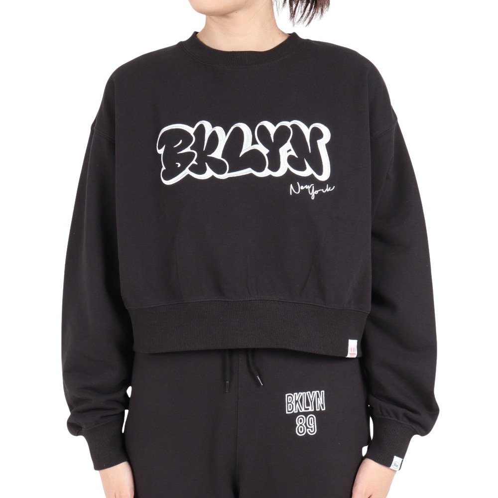 ヤックパック（YAK PAK）（レディース）トレーナー BKLYN 刺繍プルオーバー L3710000-01 BLK