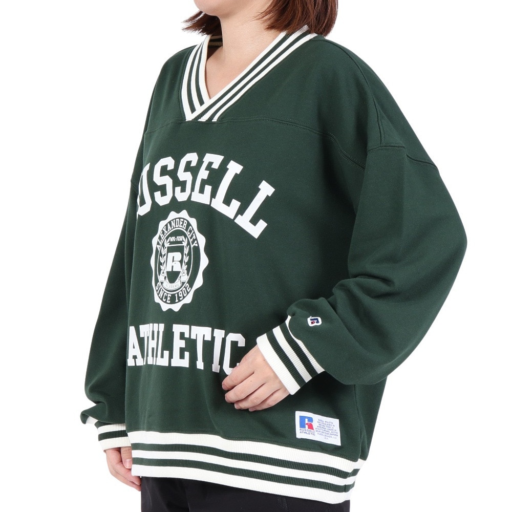 ラッセル（RUSSELL）（レディース）Vネックライン リブスウェット Wide RBL23F1001 GRN