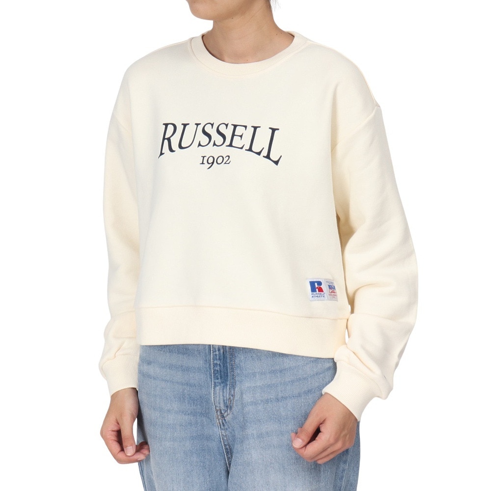 ラッセル（RUSSELL）（レディース）HighCO ショート丈 カレッジ スウェットシャツ RBL24F1001 IVR