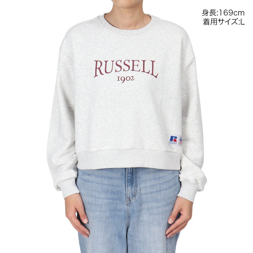 ラッセル（RUSSELL）（レディース）HighCO ショート丈 カレッジ スウェットシャツ RBL24F1001 MGRY