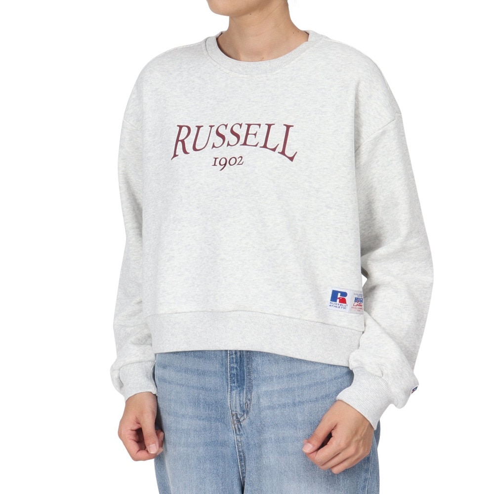 ラッセル（RUSSELL）（レディース）HighCO ショート丈 カレッジ スウェットシャツ RBL24F1001 MGRY