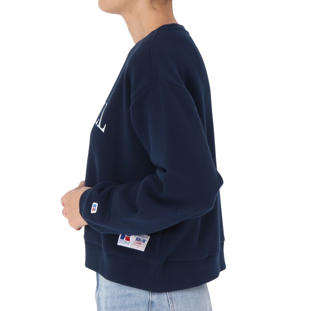 90's RUSSELL ATHLETIC 無地スウェットパーカ ネイビー 表記(L