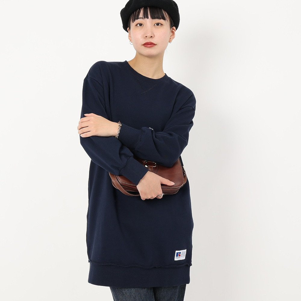 ラッセル（RUSSELL）（レディース）C100 チュニック クルーネック スウェットシャツ RBL25F0001 NVY