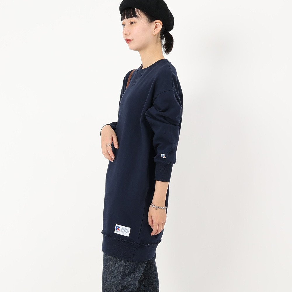 ラッセル（RUSSELL）（レディース）C100 チュニック クルーネック スウェットシャツ RBL25F0001 NVY
