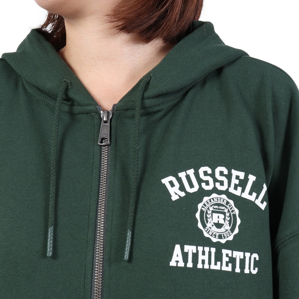 ラッセル（RUSSELL）（レディース）スウェット フルジップ ライン Rib フーディー RBL23F1002 GRN