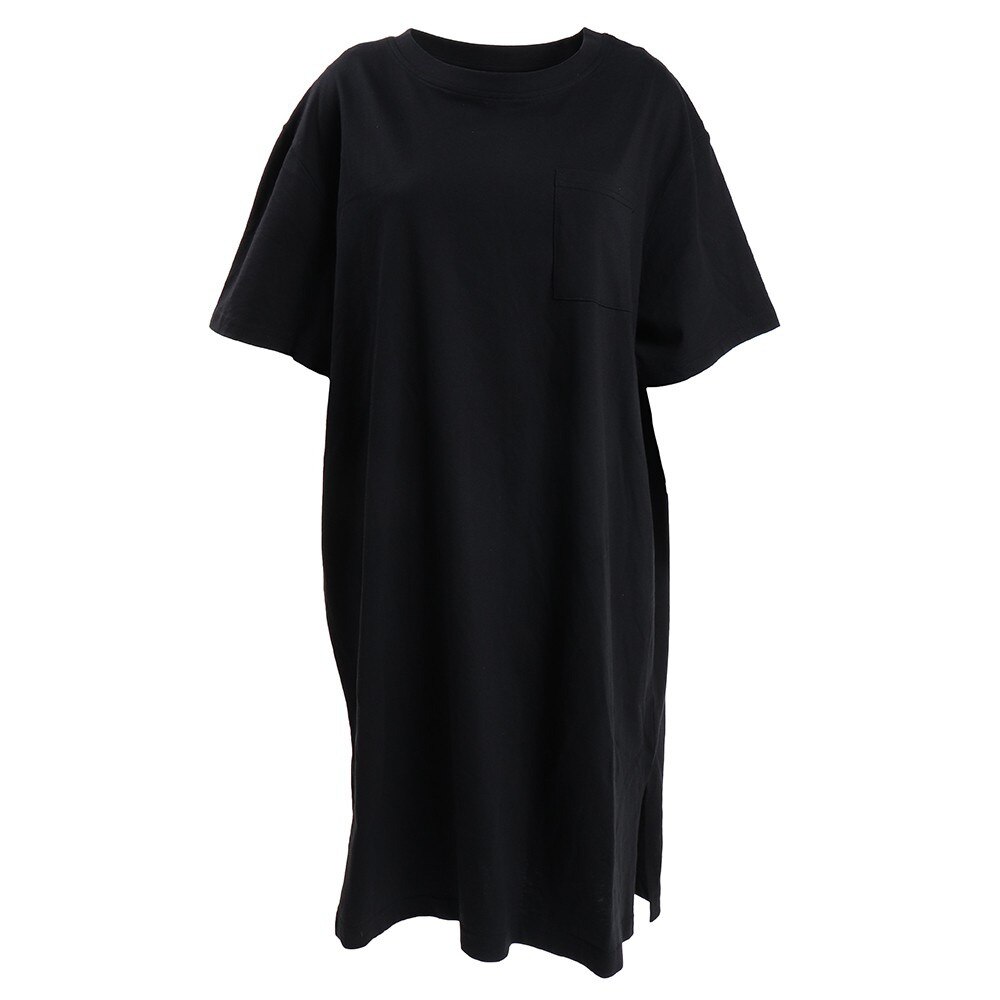  Tシャツ レディース 半袖 ポケット付きBIG 20174001BK
