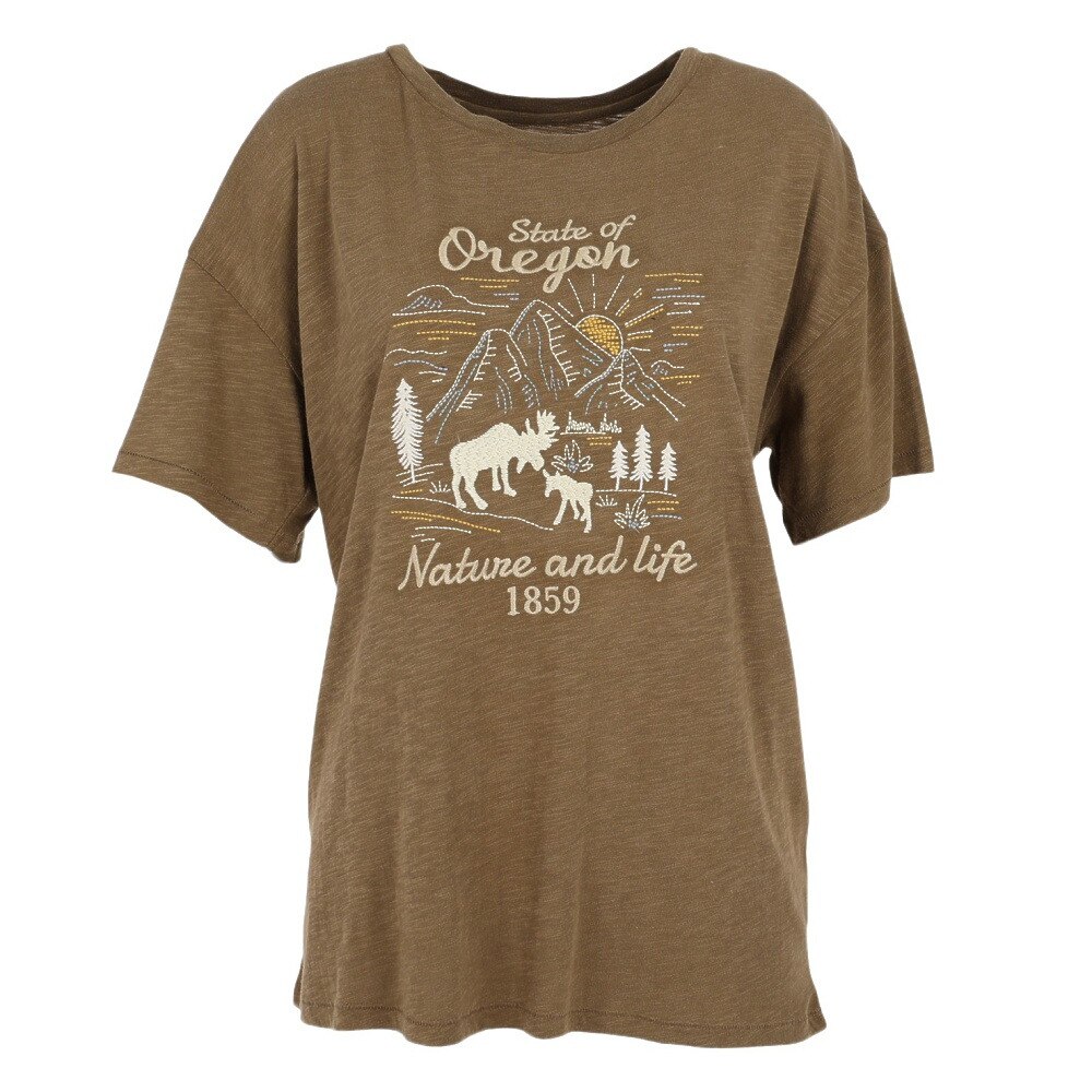  Slub embroidery 半袖Tシャツ 882EK1UK6213 BRN