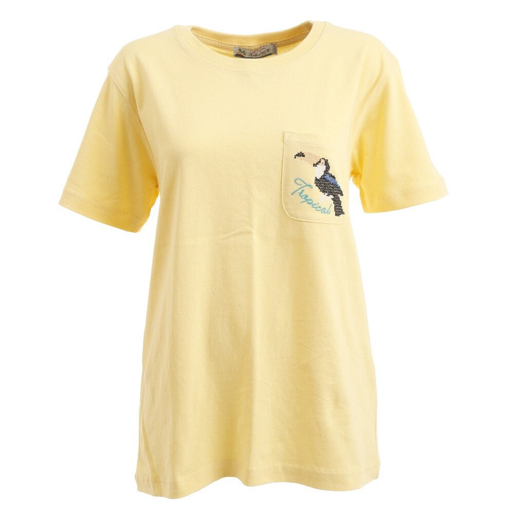  ワンポイントポケット刺繍 半袖Tシャツ 212HU2ST044 YEL