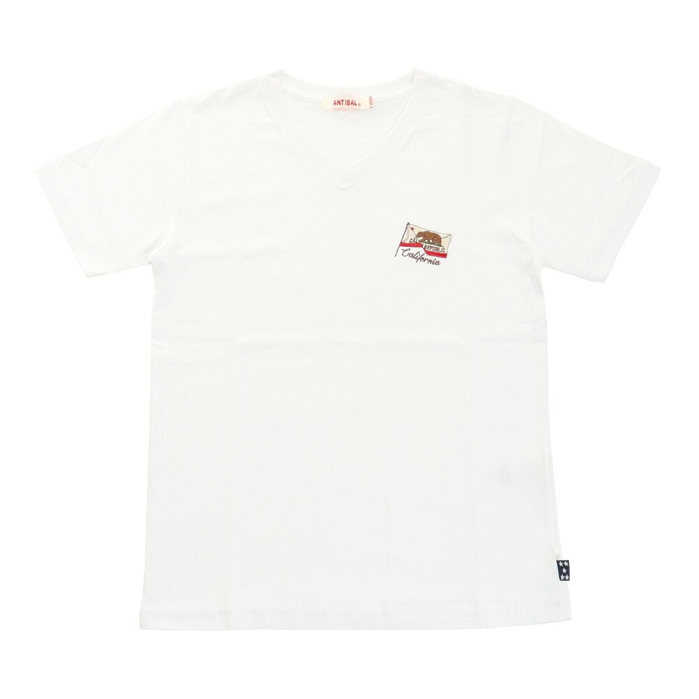  ワンポイント刺しゅうTシャツ 212AN2ST055 WHT-1