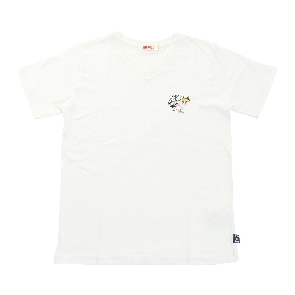  ワンポイント刺しゅうTシャツ 212AN2ST055 WHT-2