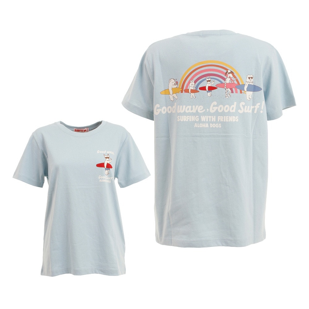  半袖プリントTシャツ レインボー 212SU2ST161 SAX