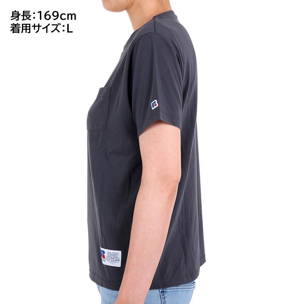 ラッセル（RUSSELL）（レディース）POCKET 半袖Tシャツ RBL22S1003 DGRY