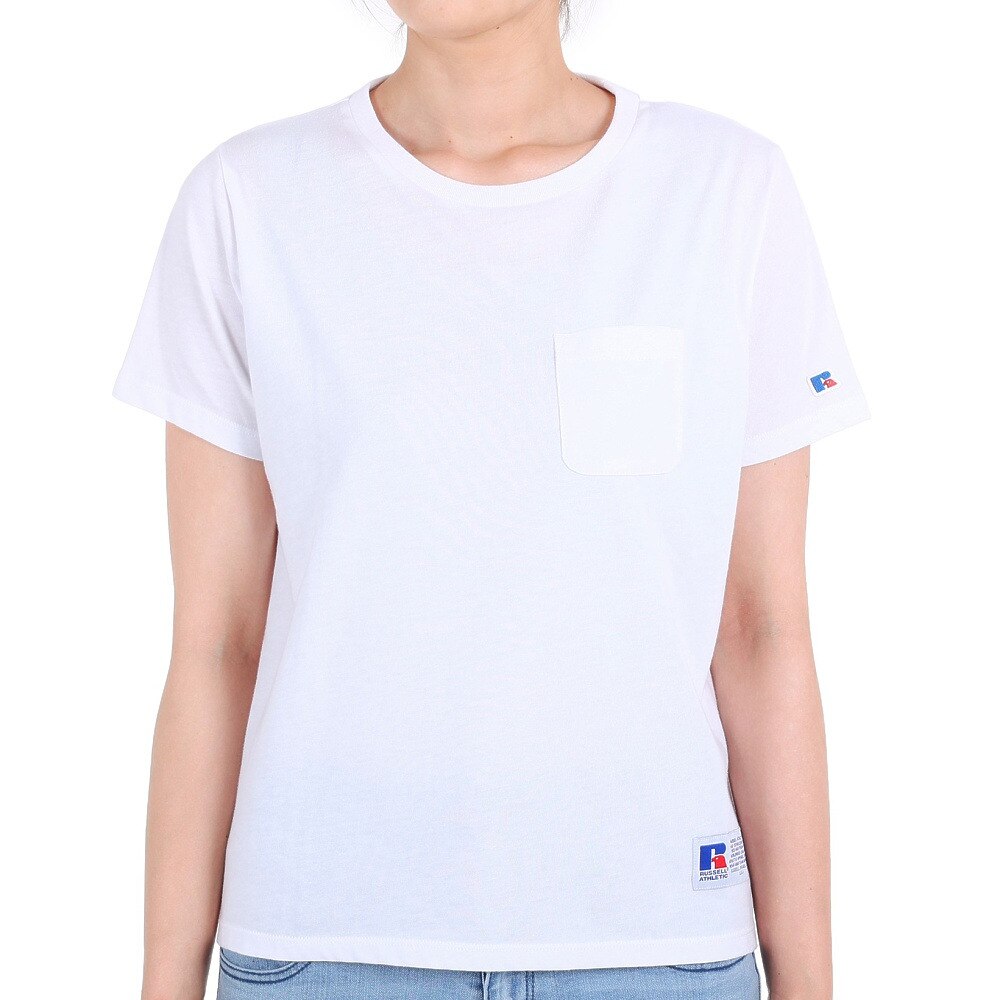 ラッセル（RUSSELL）（レディース）POCKET 半袖Tシャツ RBL22S1003 WHT