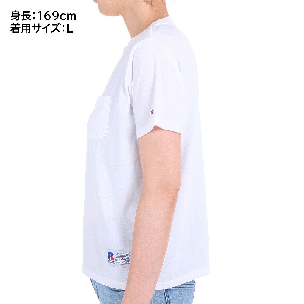 ラッセル（RUSSELL）（レディース）POCKET 半袖Tシャツ RBL22S1003 WHT