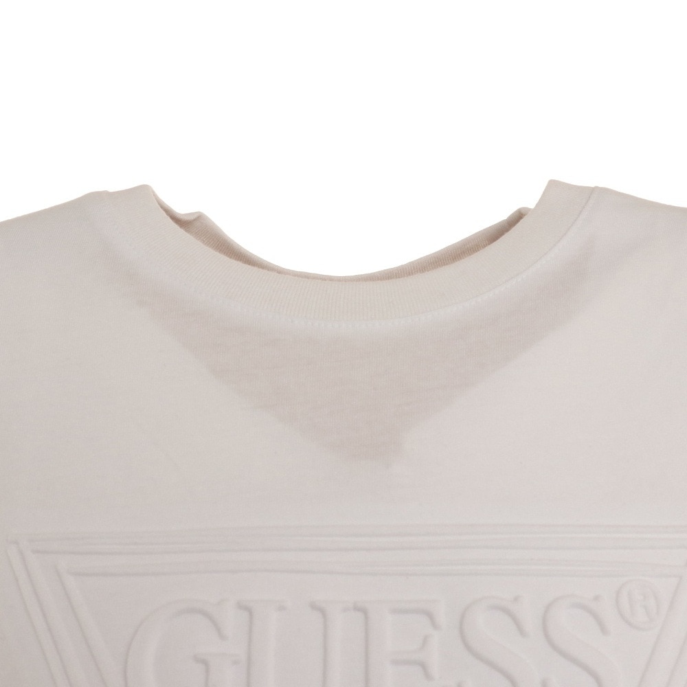 ゲス（GUESS）（レディース）エンボスロゴ 半袖Tシャツ YM2K8406 KWHT