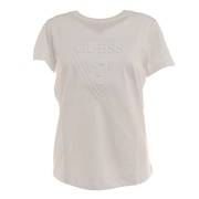 GUESS(レディース)エンボスロゴ 半袖Tシャツ YM2K8406 KWHT