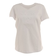 ゲス（GUESS）（レディース）エンボスロゴ 半袖Tシャツ YM2K8406 KWHT