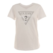 ゲス（GUESS）（レディース）箔プリントロゴ 半袖Tシャツ YM2K8407 KWHT