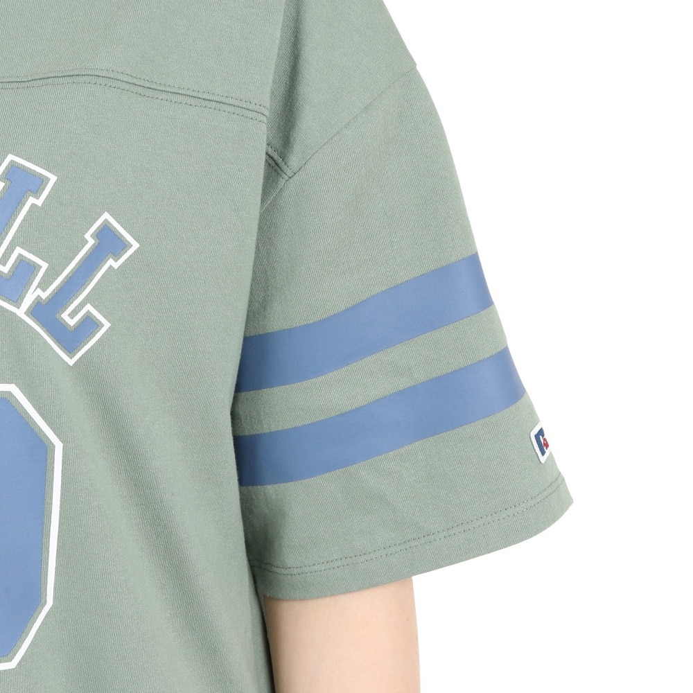 ラッセル（RUSSELL）（レディース）Tシャツ ワンピース 半袖 16/-OE 綿100% ロゴ RBL23S1001 GRN