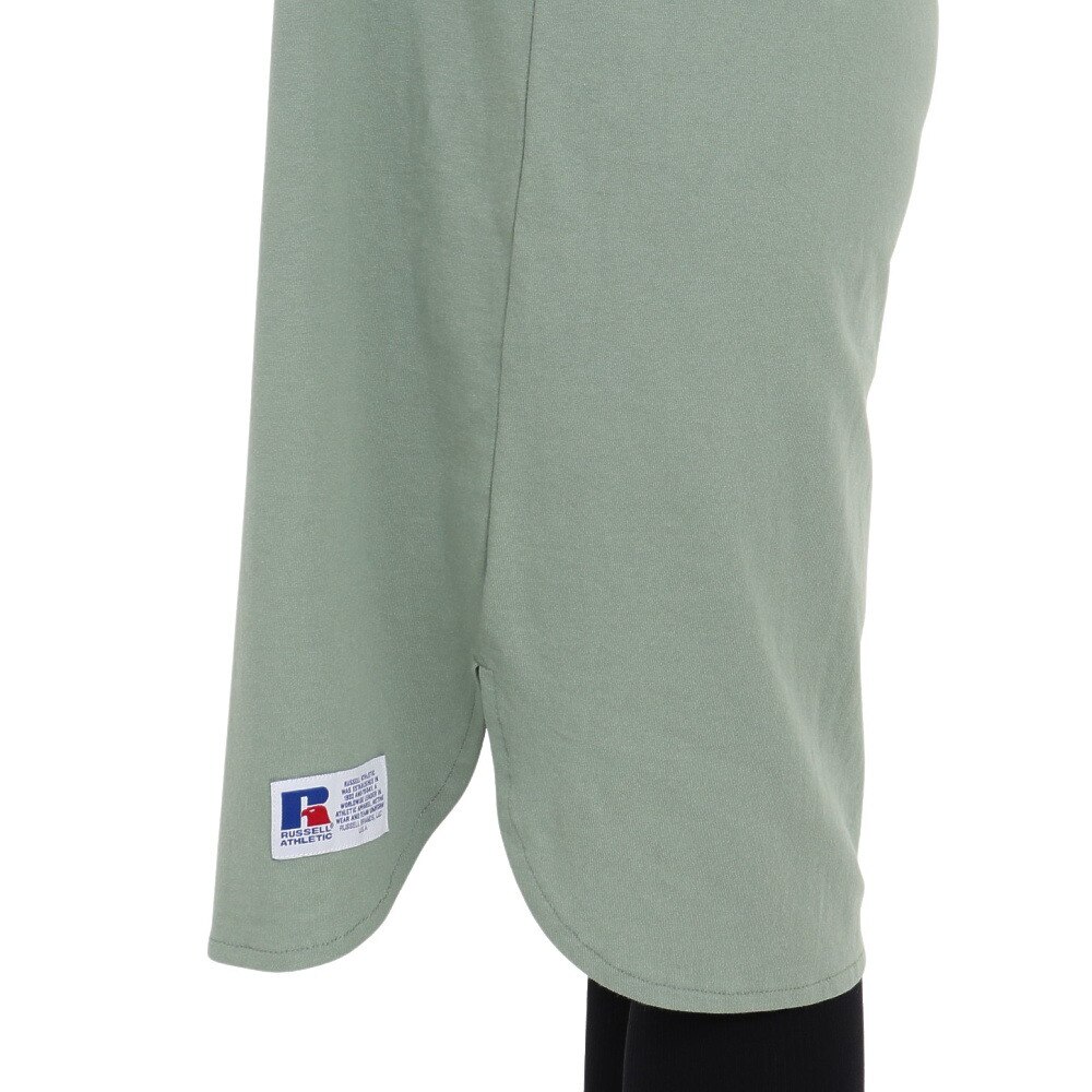 ラッセル（RUSSELL）（レディース）Tシャツ ワンピース 半袖 16/-OE 綿100% ロゴ RBL23S1001 GRN