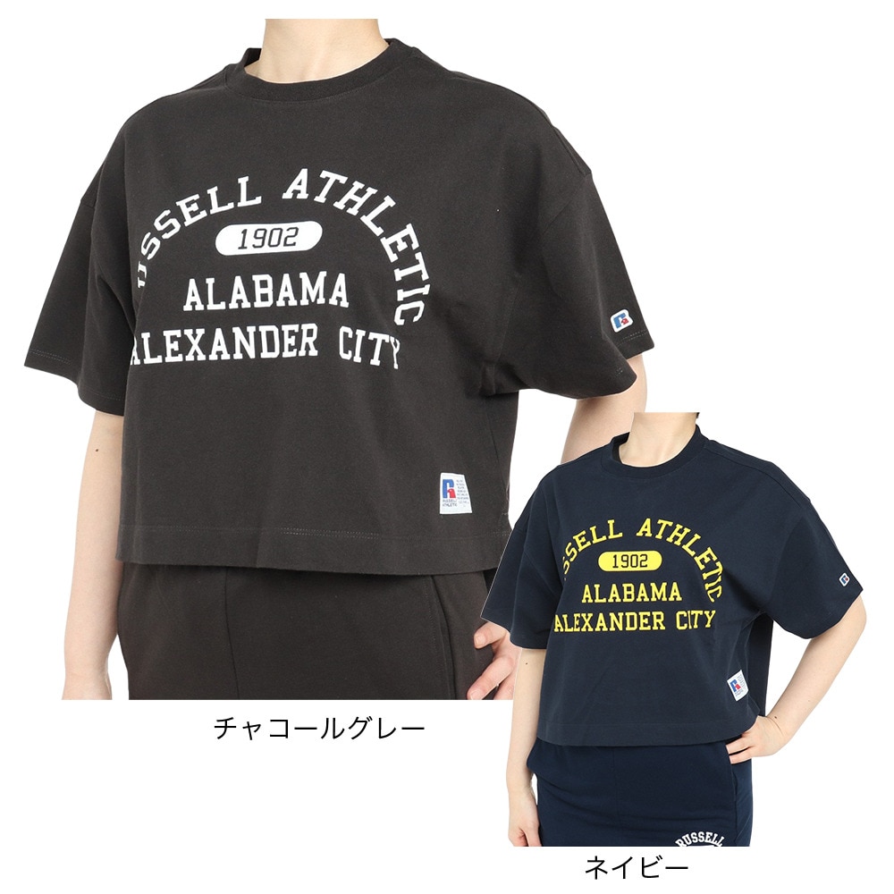 ラッセル（RUSSELL）（レディース）16/-OE ショート丈半袖Tシャツ RBL23S1002 NVY