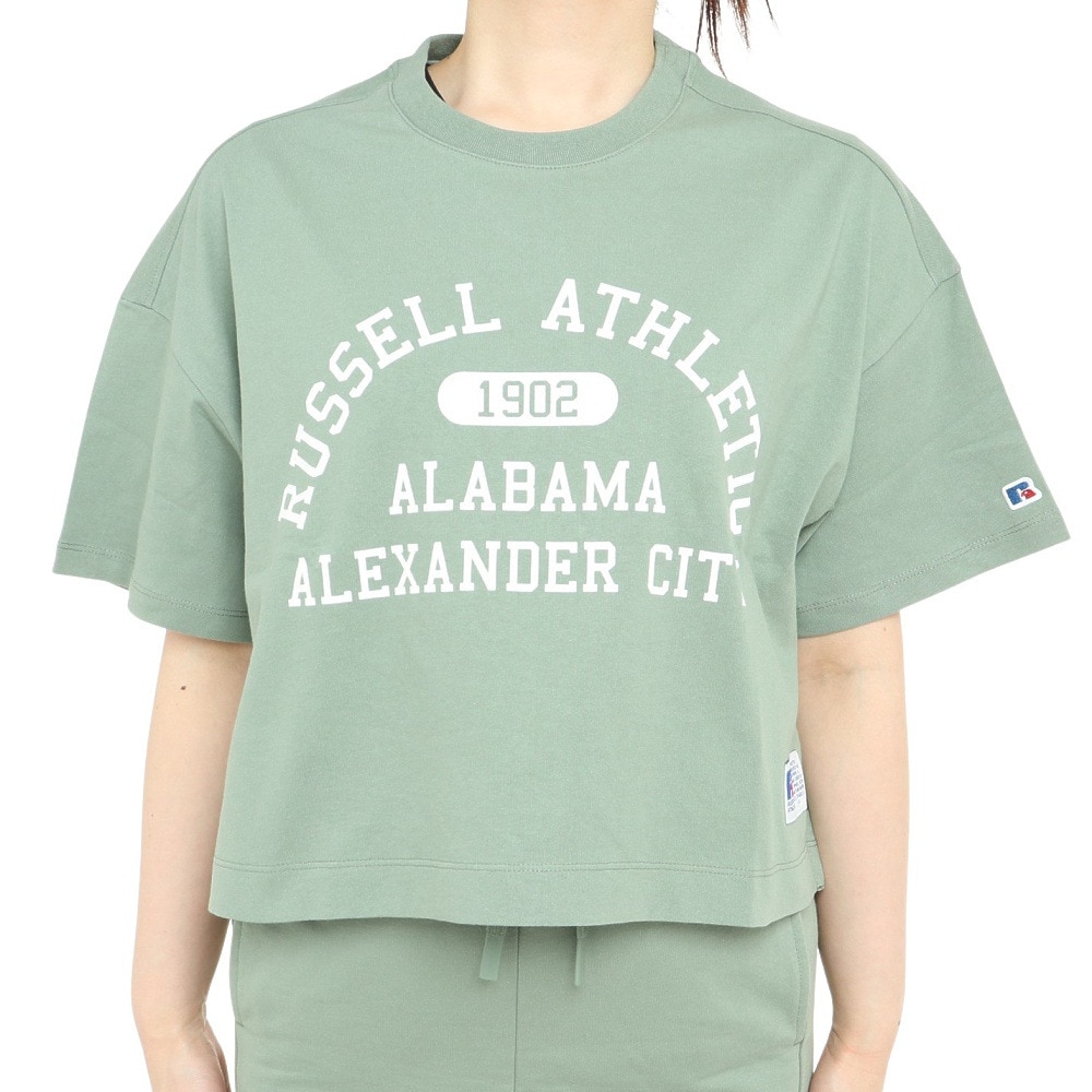 ラッセル（RUSSELL）（レディース）16/-OE ショート丈半袖Tシャツ RBL23S1002 GRN★★★